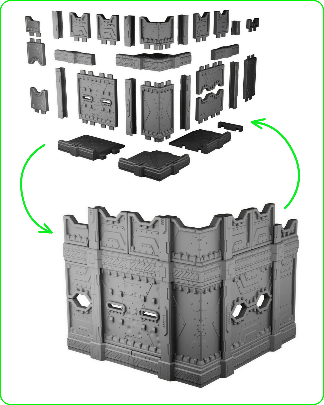 20 snap-together modular Warhammer terrain components - 1